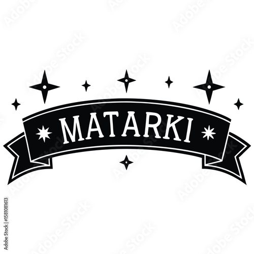 silhouette Matariki The Maori New Year Banner on white background