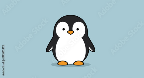 Adorable Little Penguin Waddle Animation on a Light Blue Background