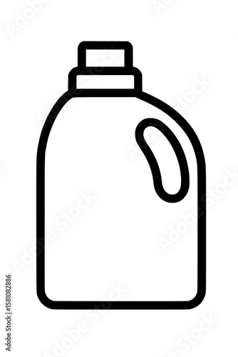 Isolated black outline icon of a laundry detergent bottle