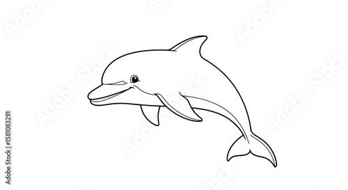Marine Mammal Dolphin Jumping Gracefully Through Ocean Waters A Classic Illustration