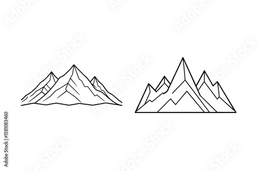 Black and white mountain peaks summit nature