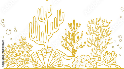 yellow coral reef on white transparent background, ocean aquarium waterscape element, cutout png.biology, clip, colours, earth, purple, reef, soft, three-dimensional, transparent, underwater, aquatic,