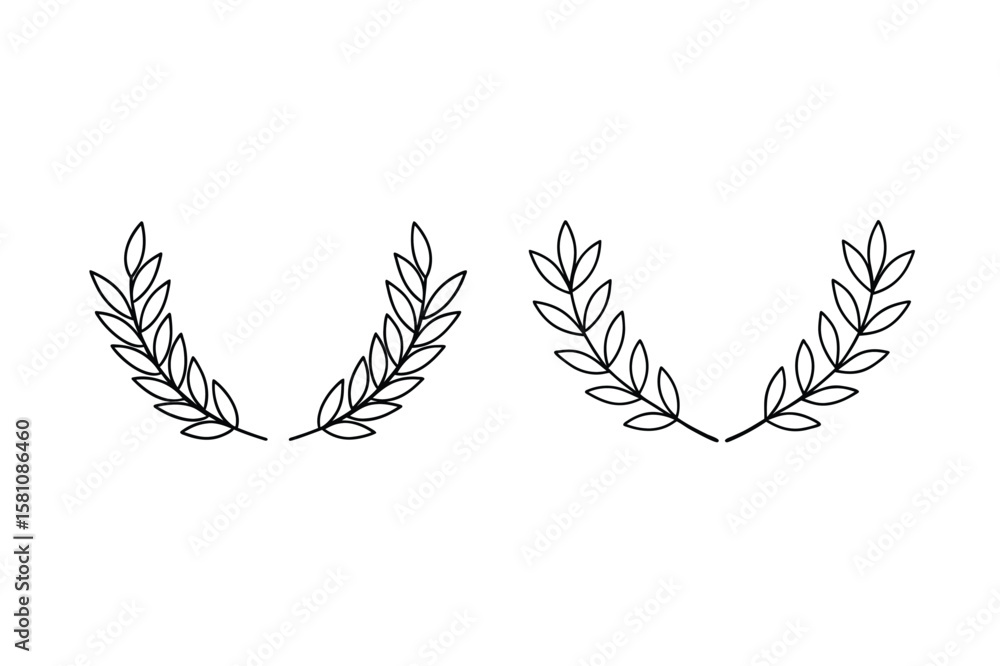 Obraz premium Laurel branches symmetrical design leaves