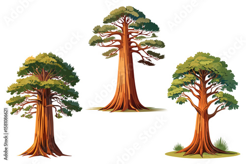 Sequoiadendron giganteum tree, giant sequoia, giant redwood, Sierra redwood or Wellingtonia,