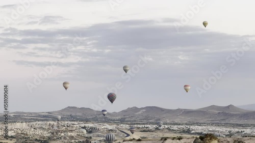 Balloons sky landscape. Hot air balloons. High quality 4k footage