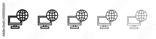 Remote Access icon in thin to bold stroke versions on white background