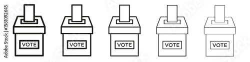 Referendum icon in thin to bold stroke versions on white background