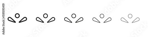 Pinball icon in thin to bold stroke versions on white background