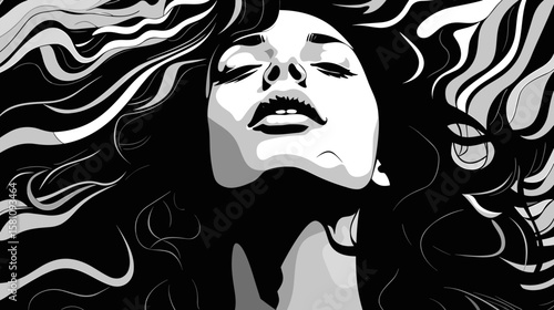 Loneliness and depression. Art representation of a womans emotional distress