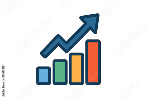 Isolated increase vector icon on a transparent background with a custom logo design