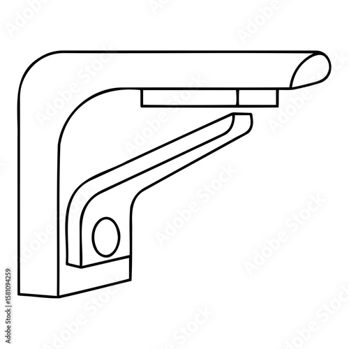 Minimalistic door stopper design in outline style on white background for home safety