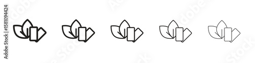 Mint gum icon in thin to bold stroke versions on white background