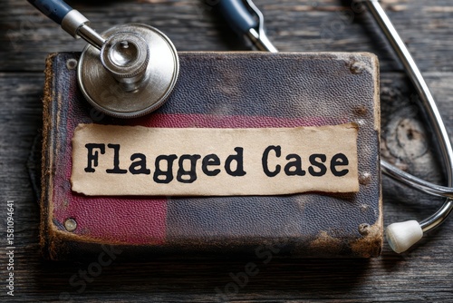 Healthcare Fraud Legal System concept. A vintage medical case labeled 