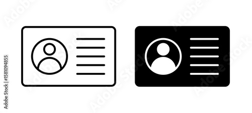 User account icon. ID card or driver's license