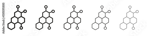 Hormones icon in thin to bold stroke versions on white background