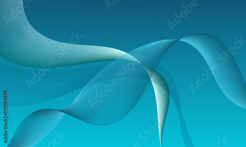 green turquoise business lines wave curves with soft gradient abstract luxury background