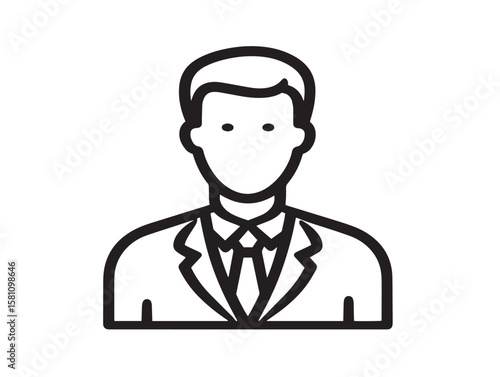 Minimal vector avatar of professional office manager