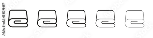 blanket icon in thin to bold stroke versions on white background