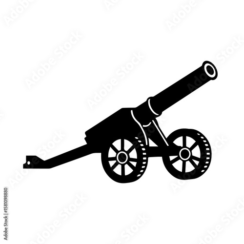 artileri1, cannon icon black color flat