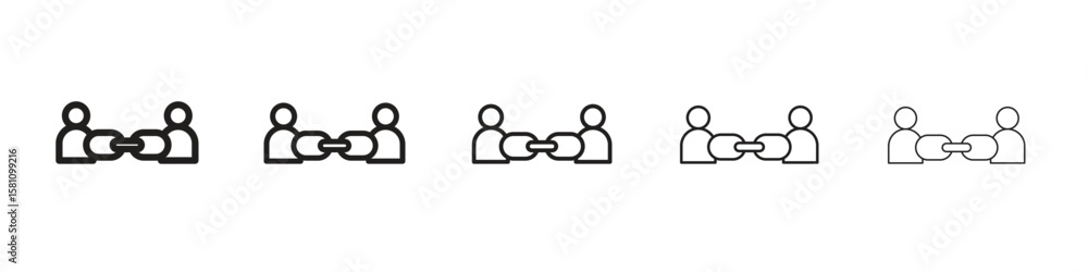 Fototapeta premium Affiliate link icon in thin to bold stroke versions on white background
