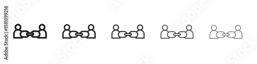 Affiliate link icon in thin to bold stroke versions on white background