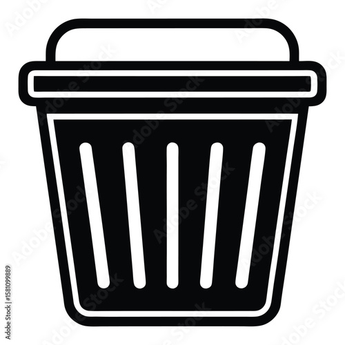 Laundry basket with handles icon vector design. Plastic hamper on white background