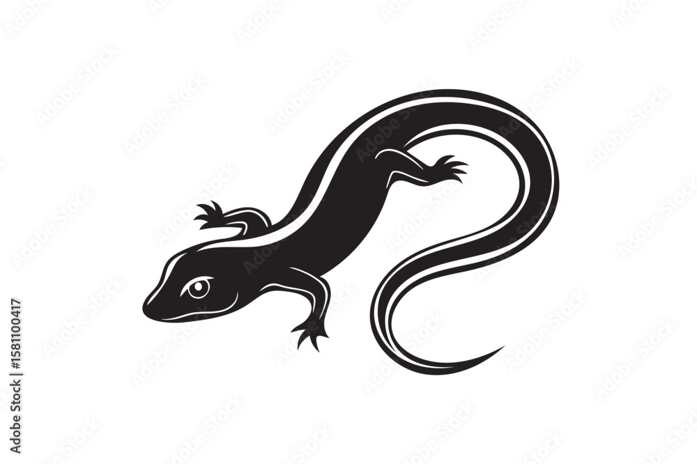 Fototapeta premium Glass lizard silhouette.
