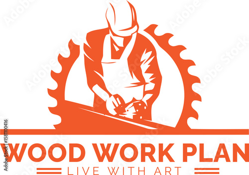 wood work logo design 