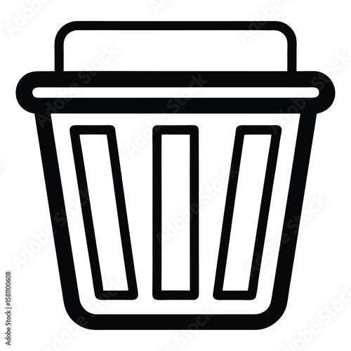 Laundry basket with handles icon vector design. Plastic hamper on white background