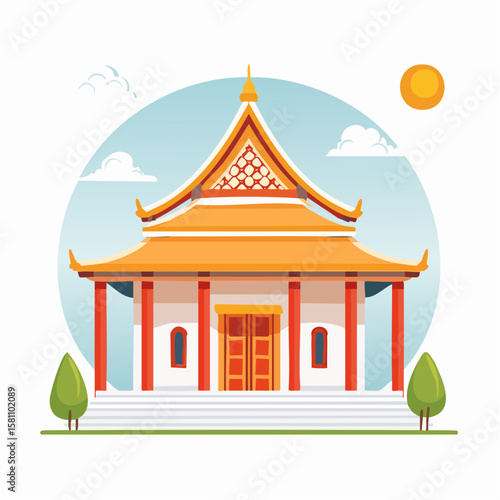 chinese pavilion in the park