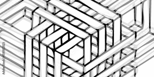 Repeating geometric shapes from striped elements. Simple abstract lines lattice. Repeating elements stylish background. Motion lines concept for web, flyer, card, or brochure modern