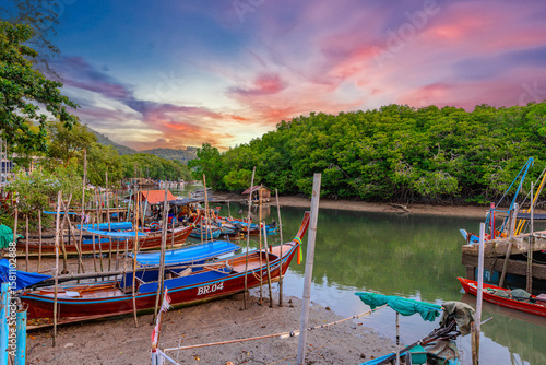 Wallpaper Mural Beautiful view from Kao Khad next to Cape Panwa on the island of Phuket Thailand. Views of the turquoise Blue waters of the Andaman Sea and small islands off the coat of Phuket Torontodigital.ca