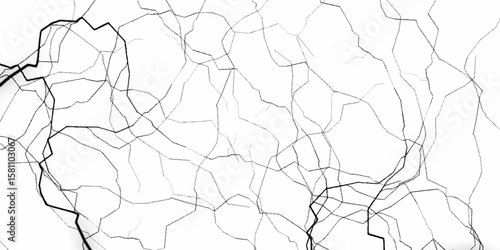 Black crack background. Scratched lines texture. Cracked barren desert earth on background banner caused by drought from global warming. Vector crack concrete texture white and brown grunge texture.