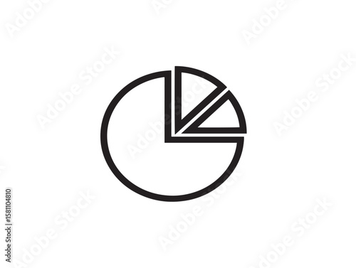 Pie graph icon for clean statistical presentations