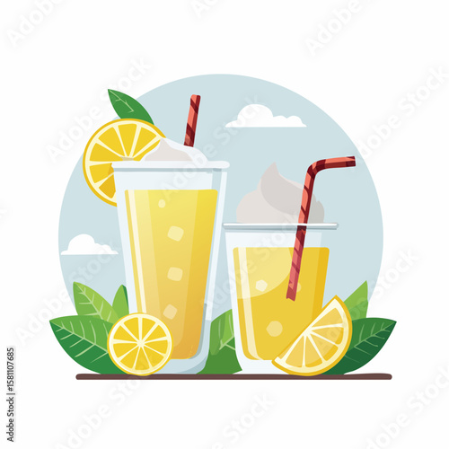vector illustration of a glass of juice
