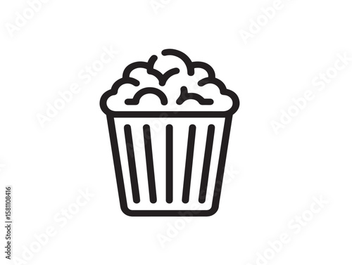 Cinema popcorn icon in clean outline format