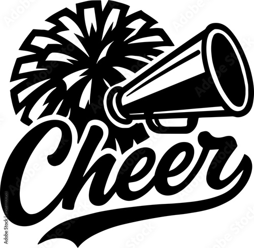 Cheerleader Megaphone With Pom Pom SVG Cut Files for Cricut & Silhouette