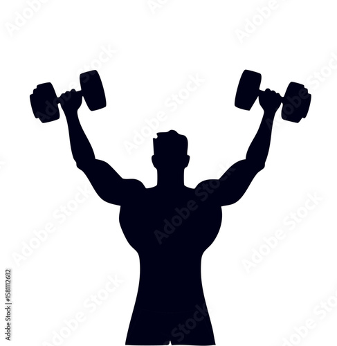 Silhouette icon vector set of gym and fitness elements in modern minimal style, featuring workout poses, dumbbells, bodybuilding, weightlifting, and exercise equipment for health and sports designs

