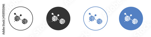Wool ball icon. Vector illustration, flat design.