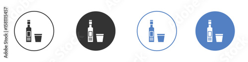 Vodka icon. Vector illustration, flat design.