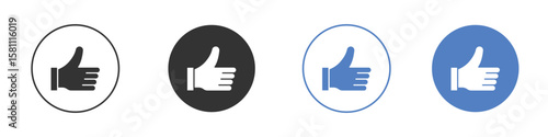 Thumb up icon. Vector illustration, flat design.