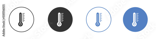Thermometer icon. Vector illustration, flat design.