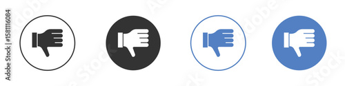 Thumb down icon. Vector illustration, flat design.