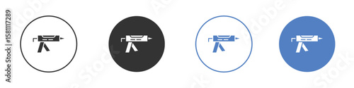 Sealants gun icon. Vector illustration, flat design.