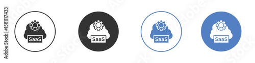 SaaS icon. Vector illustration, flat design.