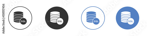 SQL icon. Vector illustration, flat design.