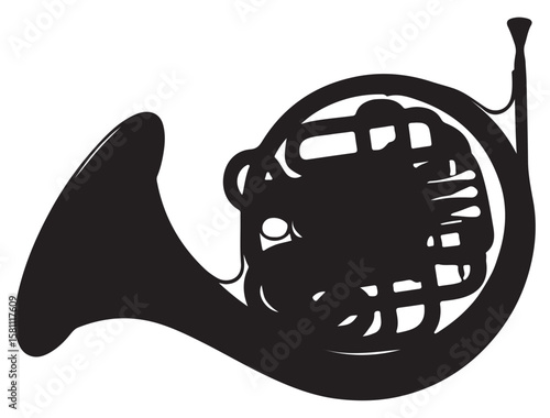 FRENCH HORN SILHOUETTE 