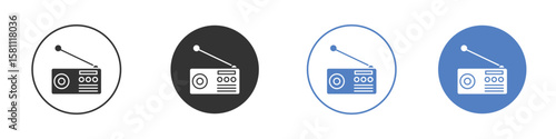Radio icon. Vector illustration, flat design.