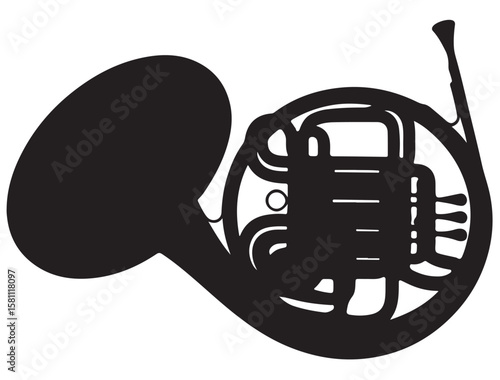 FRENCH HORN SILHOUETTE 
