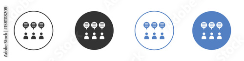 Public opinion icon. Vector illustration, flat design.